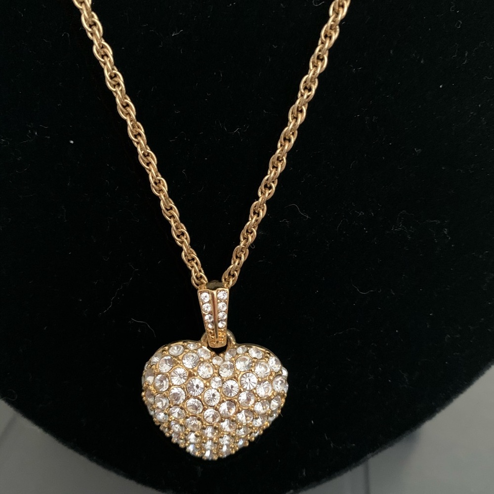 Monet gold tone heart necklace